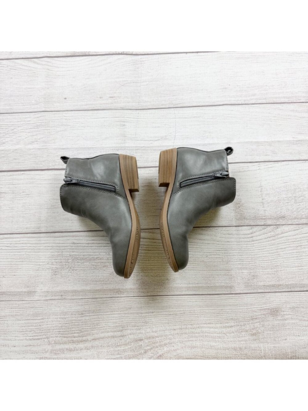 Wonder Nation Girls Ankle Boots Side Zip Chelsea Style Low Heel Booties 13 - Picture 3 of 5